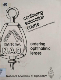 Image of Continuing education course : ordering ophthalmic lenses