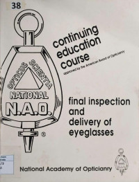 Image of Continuing education course : final inspection and delivery of eyeglasses